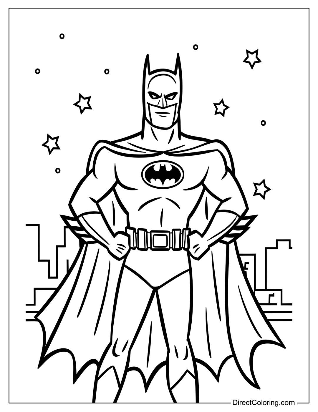 Coloring Page of Batman for Kids